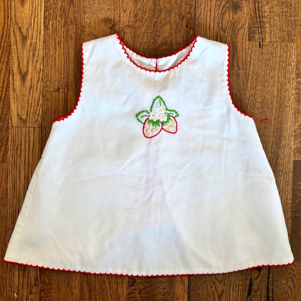 Honesty Embroidered Pinafore Dress Strawberry Size 12 Months Traditional A